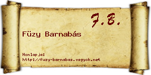 Füzy Barnabás névjegykártya