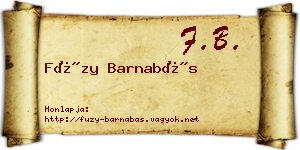Füzy Barnabás névjegykártya